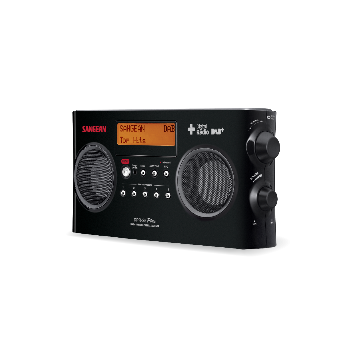 Sangean DPR 64 grijs wit Sangean DPR 64 DAB , FM radio, alarm, snooze, LCD  display, stereo hoofdtelefoonaansluiting, ingebouwde stereo class D versterker grijs wit