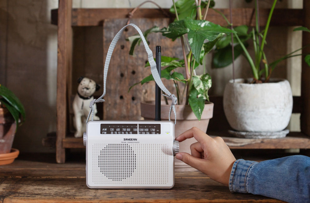 a man is operating a radio