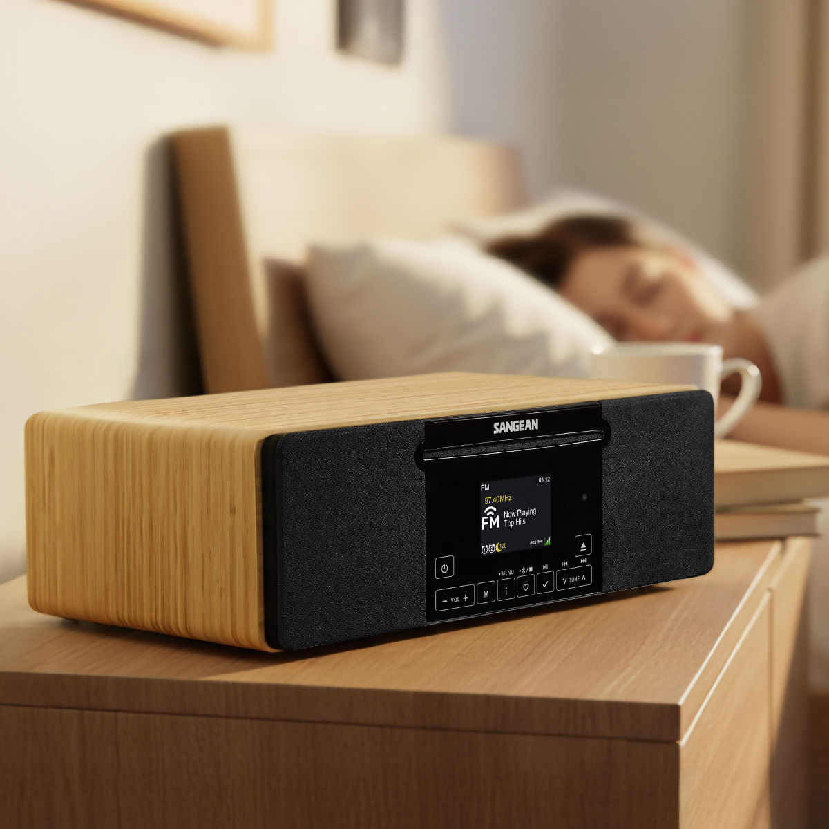WR-60 AM / FM-RDS / CD / AUX / Bluetooth Wooden Cabinet Radio